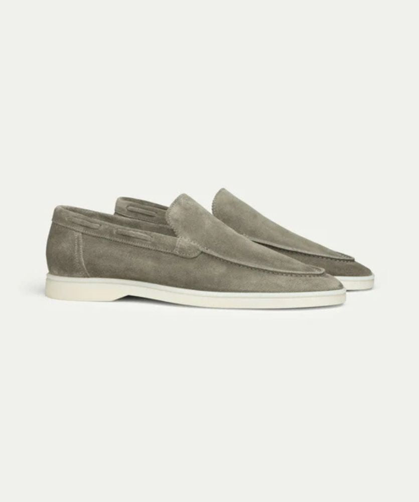 Premium Süet Loafer - Zeytin Yeşili