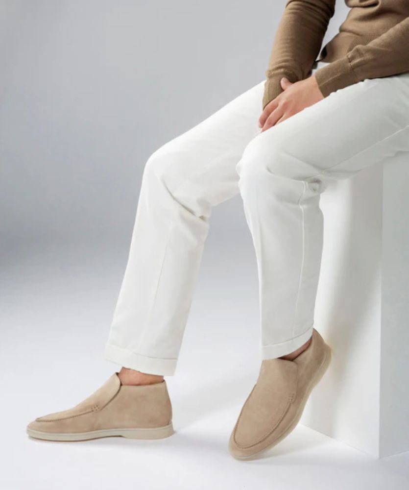 Açık Bej City Loafer – Erkek Süet Günlük Slip-On Ayakkabı