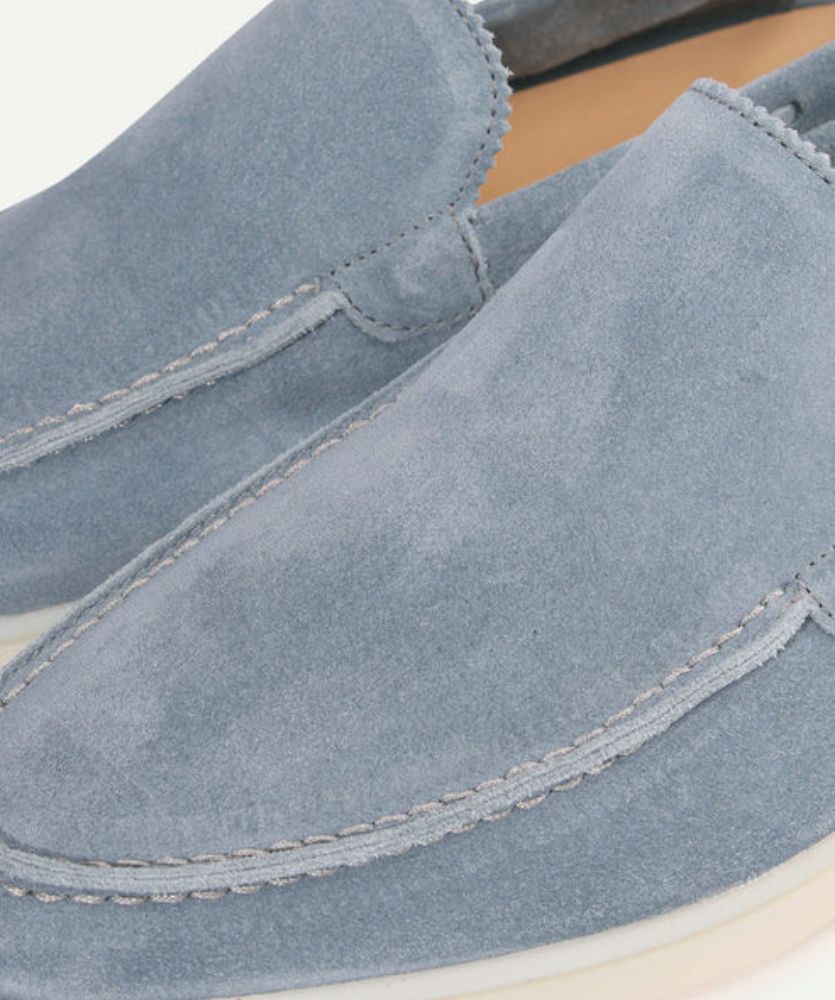 Premium Süet Loafer - Bebe Mavisi
