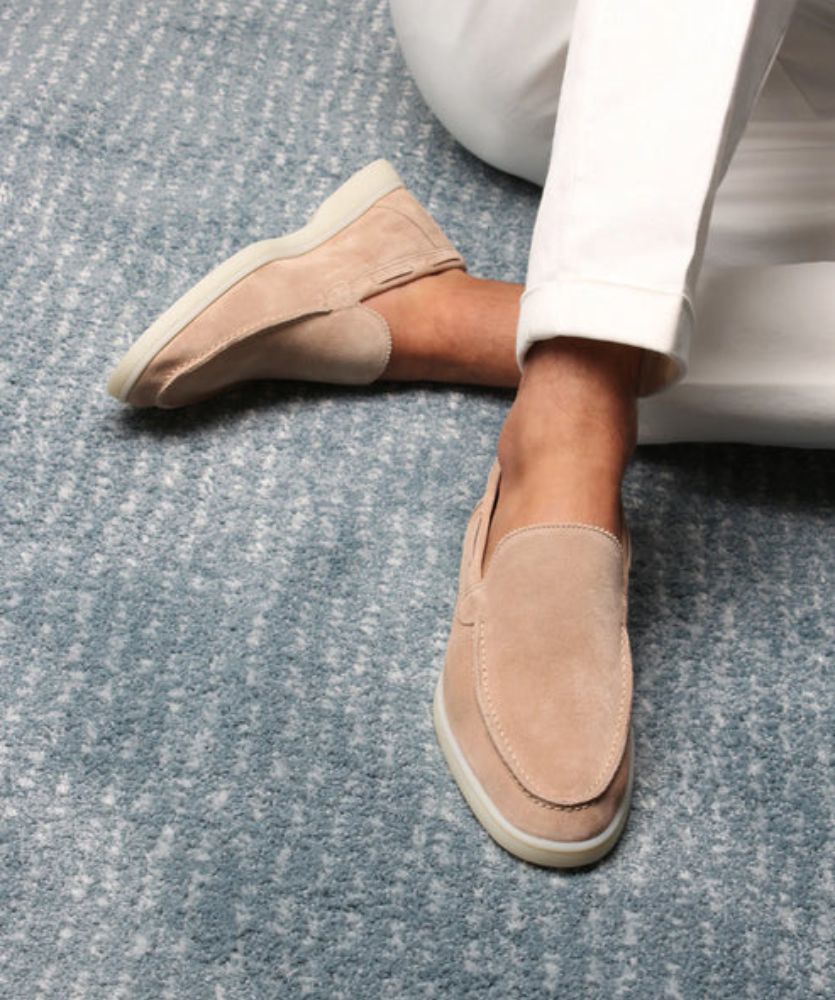 Premium Süet Loafer - Bej