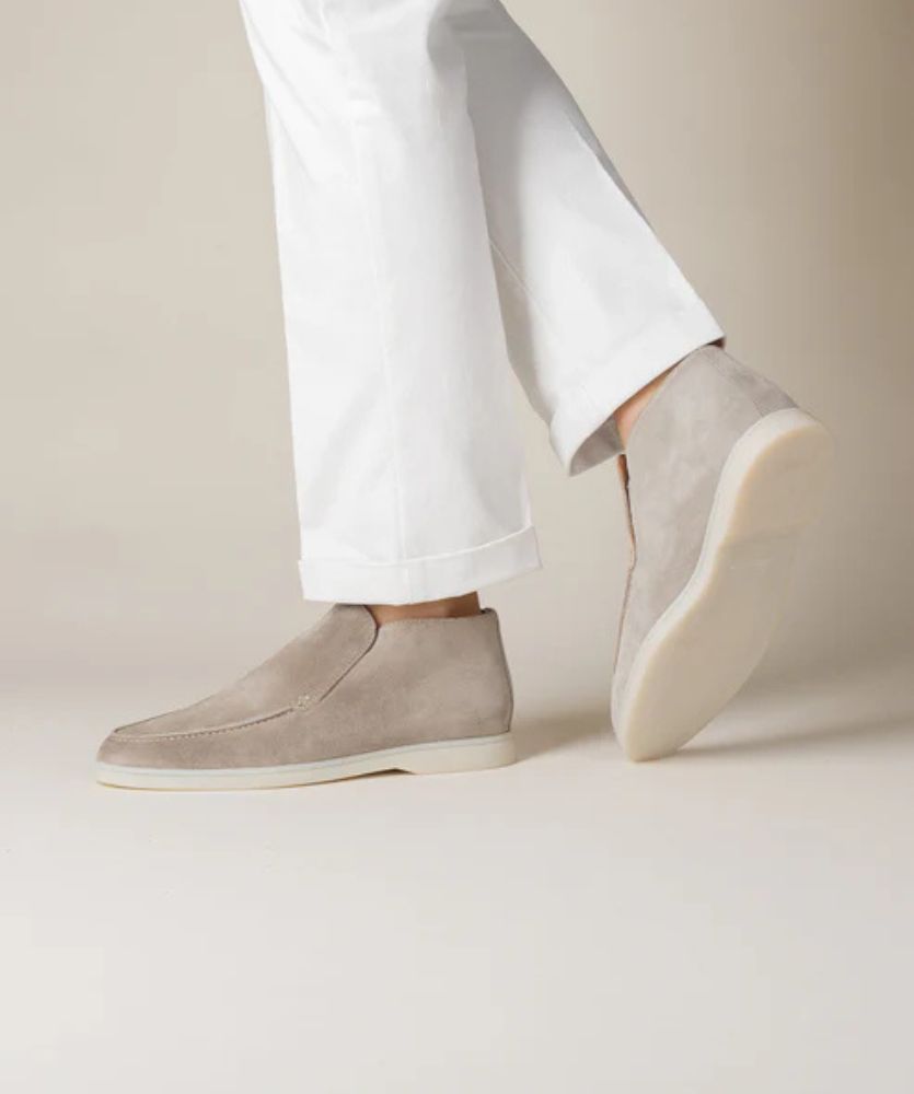 Açık Gri City Loafer – Erkek Süet Günlük Slip-On Ayakkabı