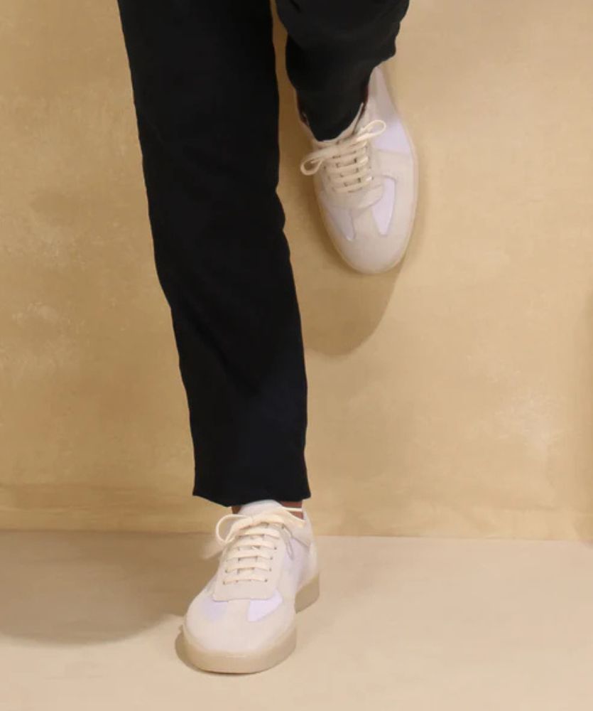 Ekru Beyaz Deri Spor Ayakkabı – Montacour Sneaker Erkek