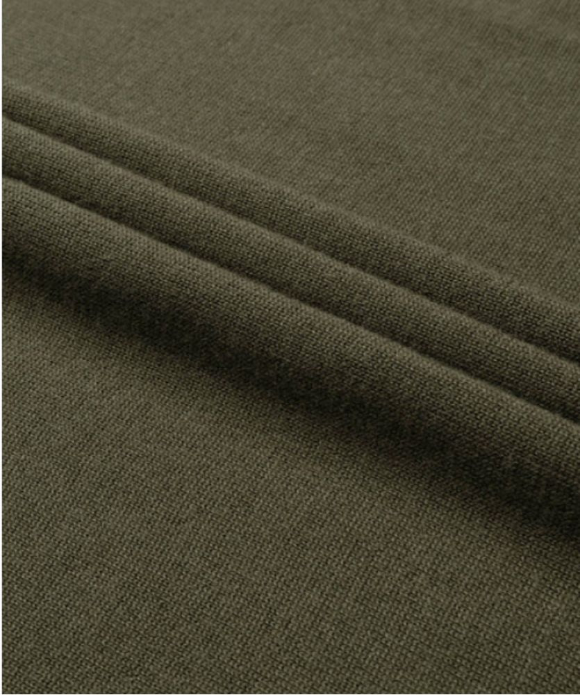 Zeytin Yeşili Düğmesiz Extrafine Merino Polo Kazak