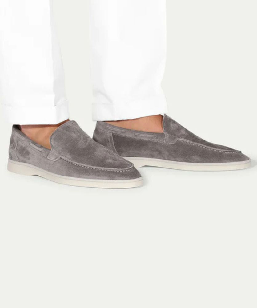 Premium Süet Loafer - Gri