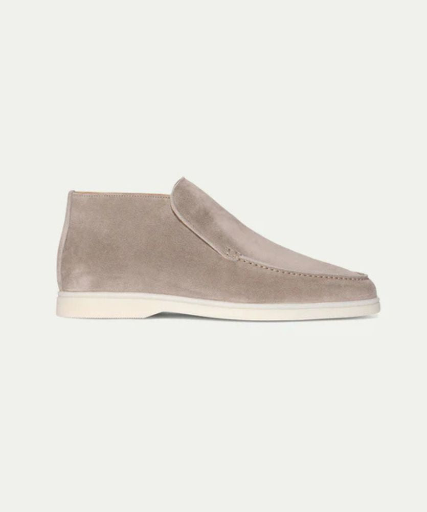 Açık Gri City Loafer – Erkek Süet Günlük Slip-On Ayakkabı