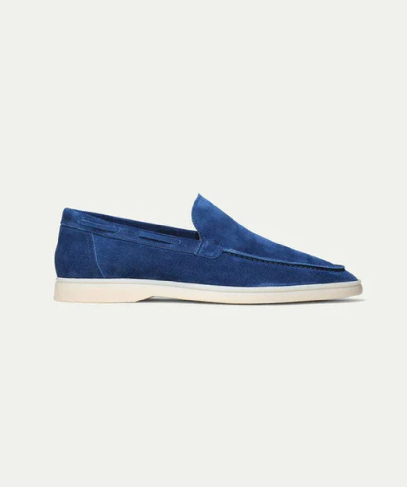 Egzotik Süet Loafer - Yaban Mavisi Erkek Slip-On Ayakkabı