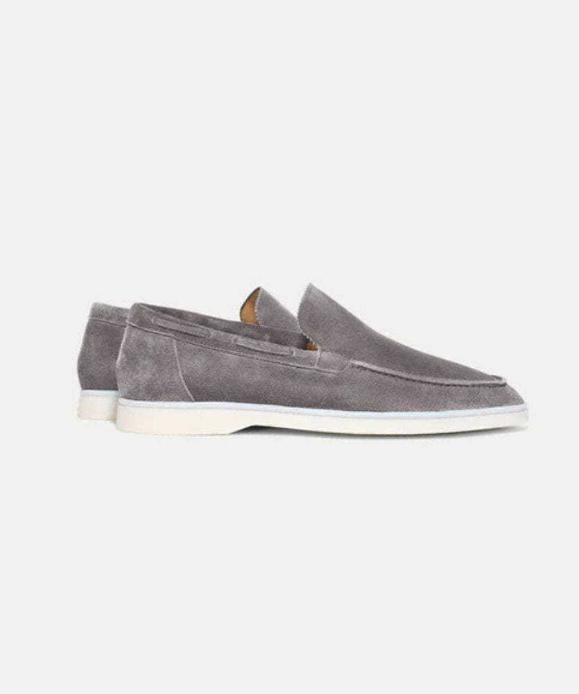 Premium Süet Loafer - Gri