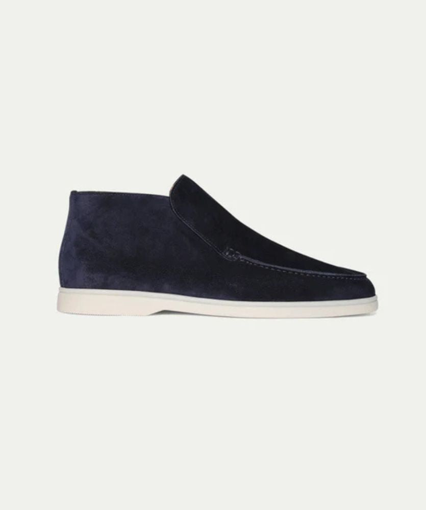 Lüks Lacivert Süet City Loafer - Kaymaz Tabanlı Erkek Ayakkabı