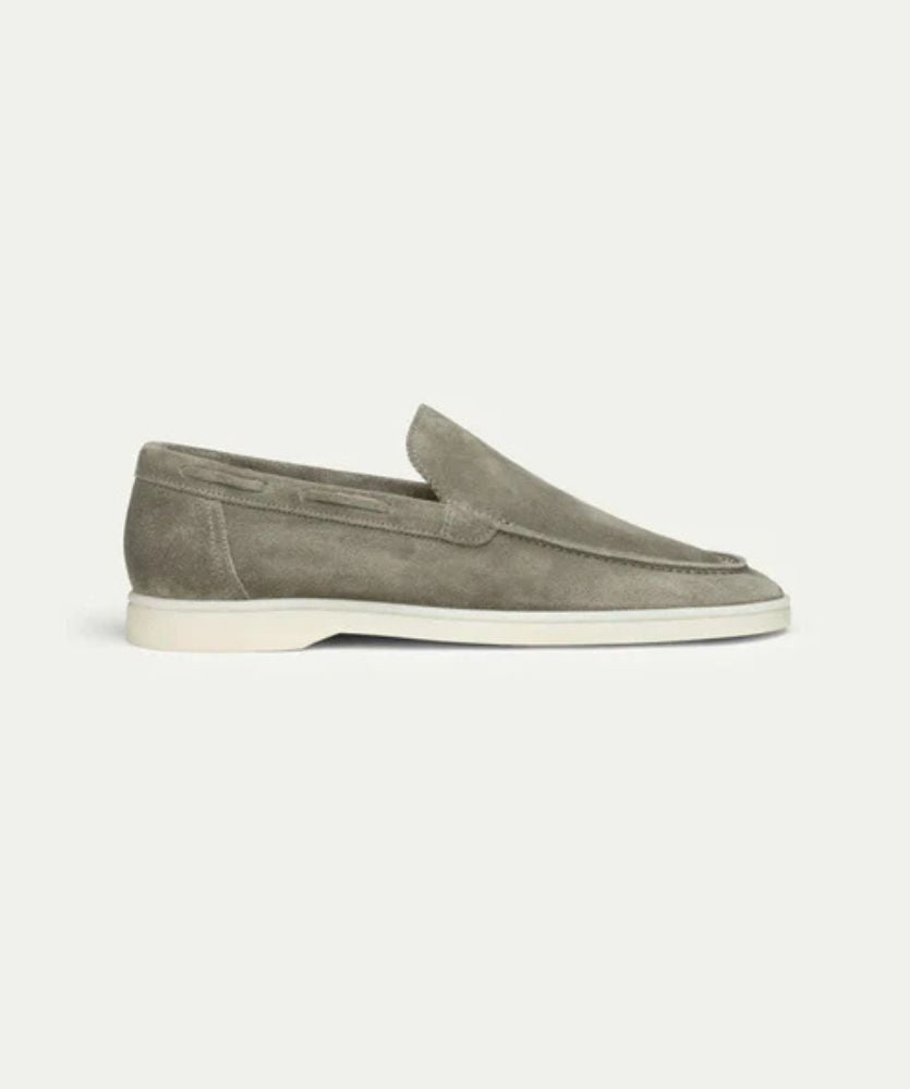 Premium Süet Loafer - Zeytin Yeşili