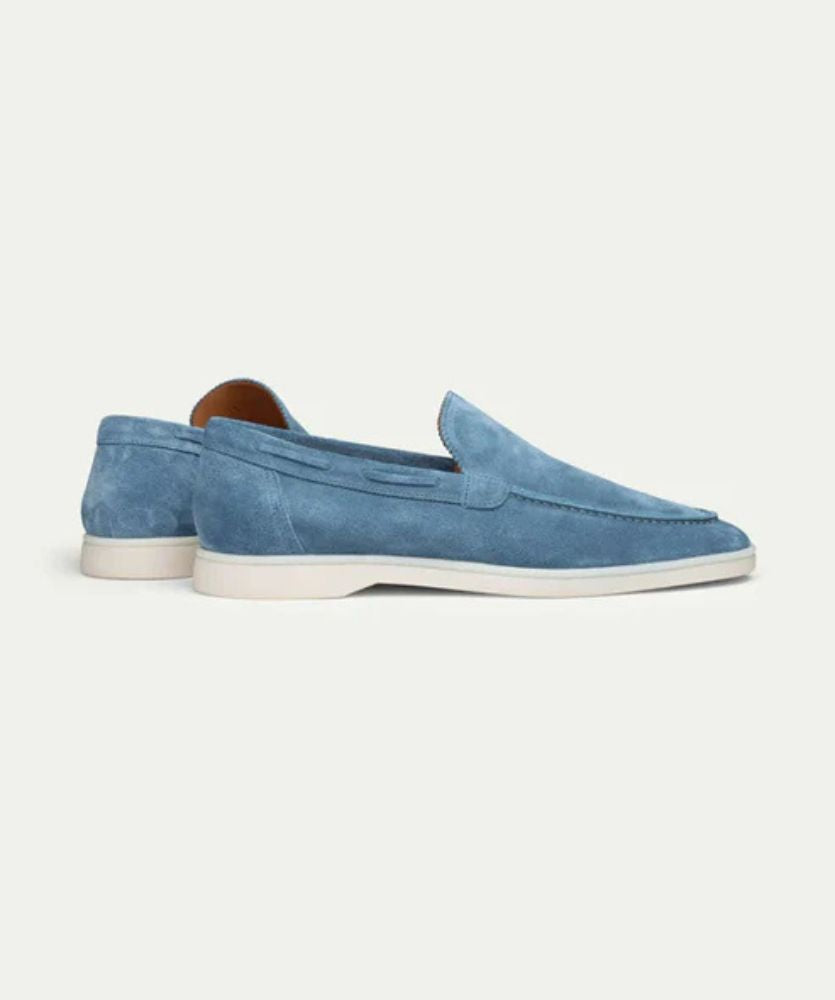 Premium Süet Loafer - Okyanus Mavisi