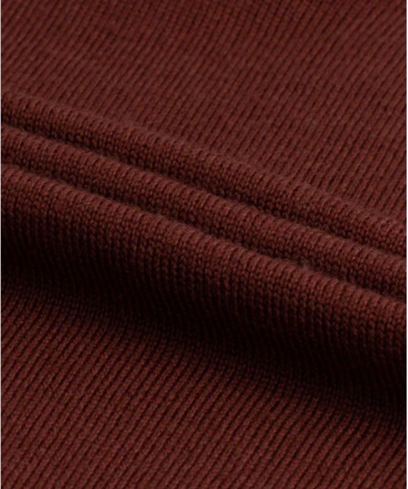 Bordo Düğmesiz Extrafine Merino Polo Kazak