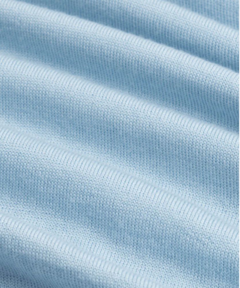 Açık Mavi Düğmesiz Extrafine Merino Polo Kazak