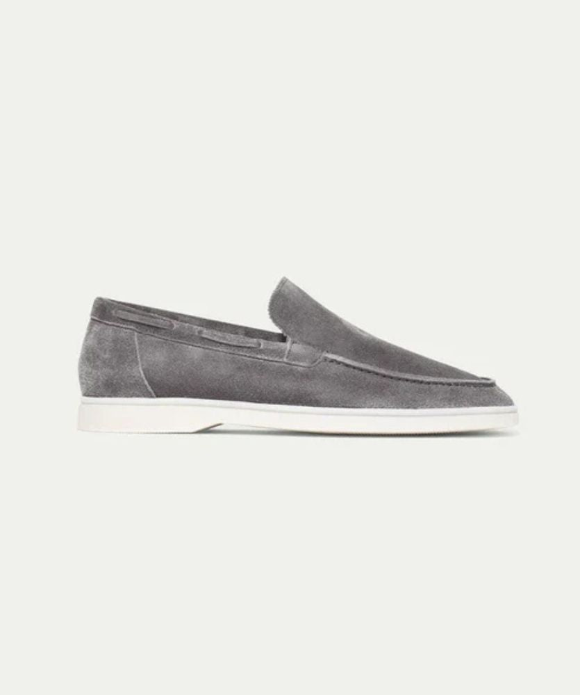 Premium Süet Loafer - Gri