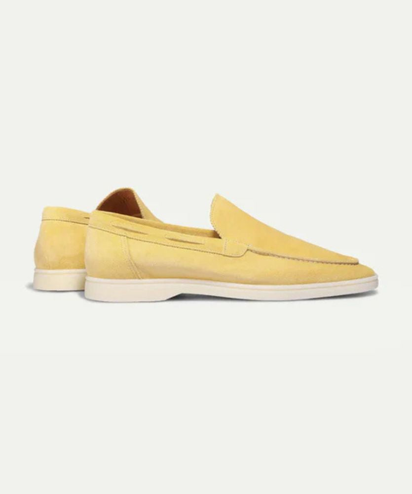 Egzotik Süet Loafer - Narenciye Sarısı Erkek Slip-On Ayakkabı