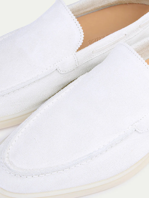 Egzotik Süet Loafer - İnci Beyazı Erkek Slip-On Ayakkabı