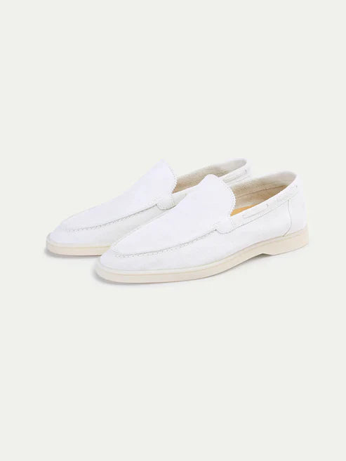 Egzotik Süet Loafer - İnci Beyazı Erkek Slip-On Ayakkabı