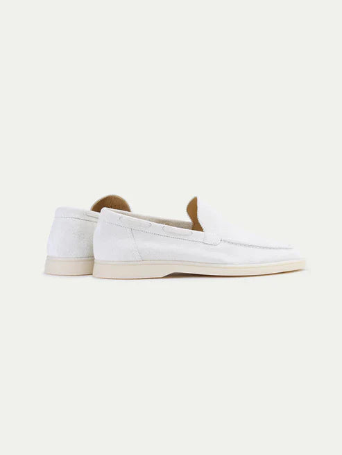 Egzotik Süet Loafer - İnci Beyazı Erkek Slip-On Ayakkabı