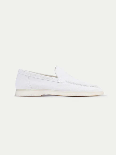 Egzotik Süet Loafer - İnci Beyazı Erkek Slip-On Ayakkabı