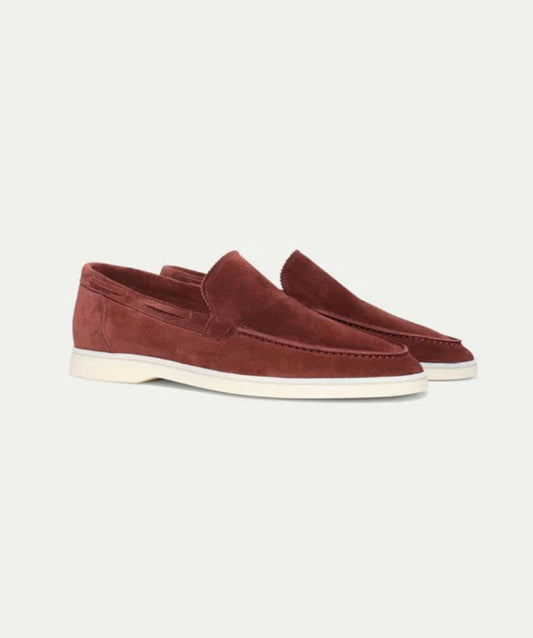 Premium Süet Loafer - Bordo