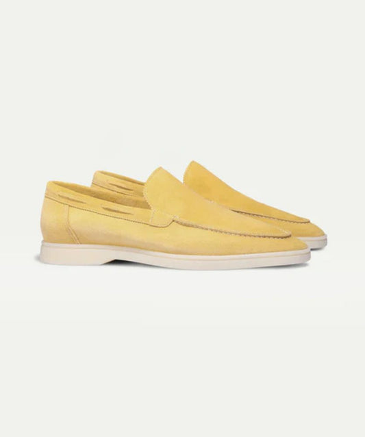 Egzotik Süet Loafer - Narenciye Sarısı Erkek Slip-On Ayakkabı