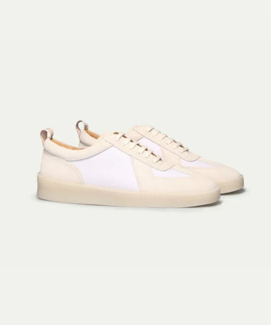 Ekru Beyaz Deri Spor Ayakkabı – Montacour Sneaker Erkek