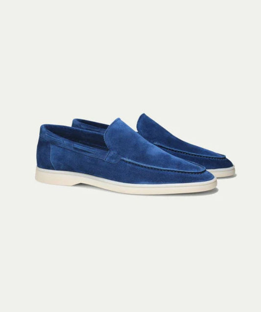 Egzotik Süet Loafer - Yaban Mavisi Erkek Slip-On Ayakkabı