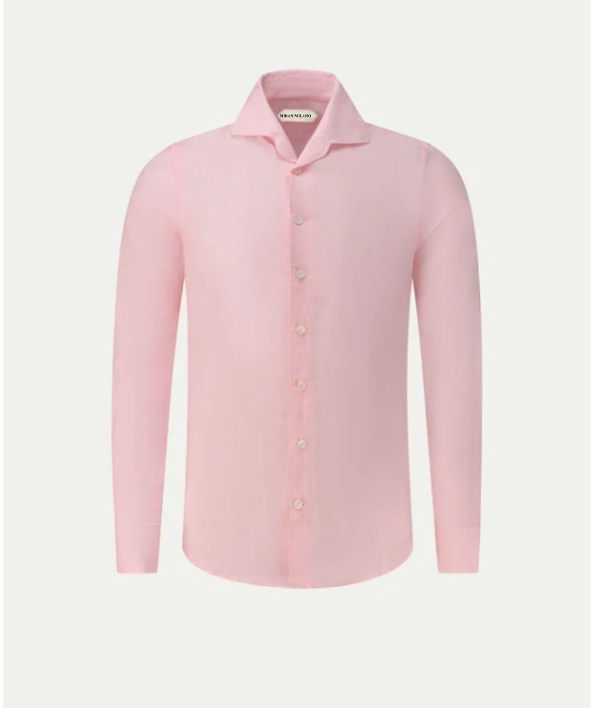 Açık Pembe Keten Seaside Gömlek