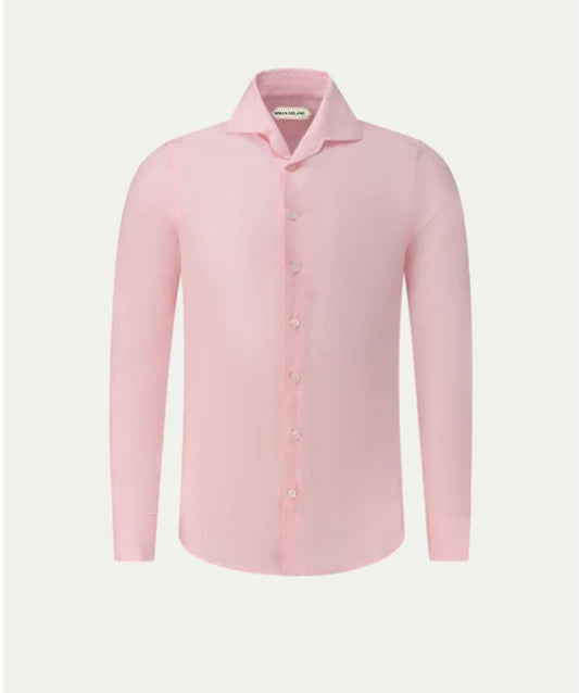 Açık Pembe Keten Seaside Gömlek