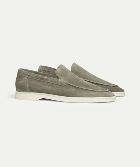 Premium Süet Loafer - Zeytin Yeşili