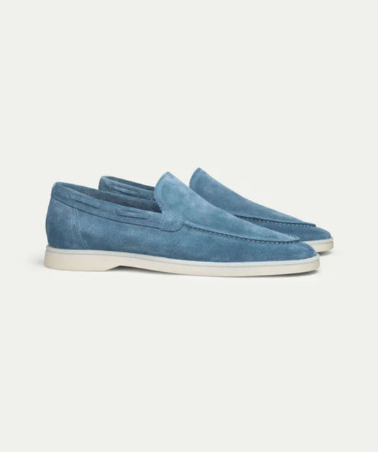 Premium Süet Loafer - Okyanus Mavisi