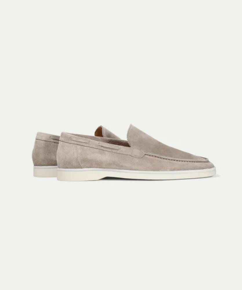 Premium Süet Loafer - Açık Gri