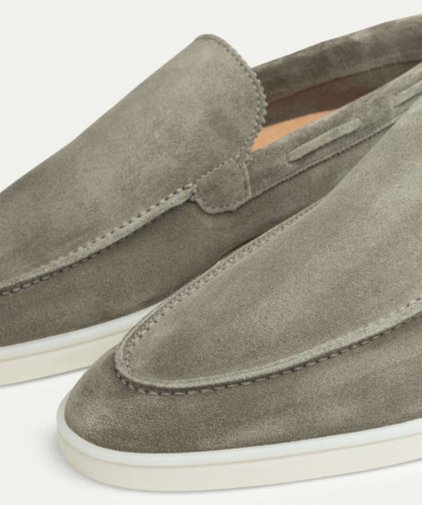 Premium Süet Loafer - Zeytin Yeşili