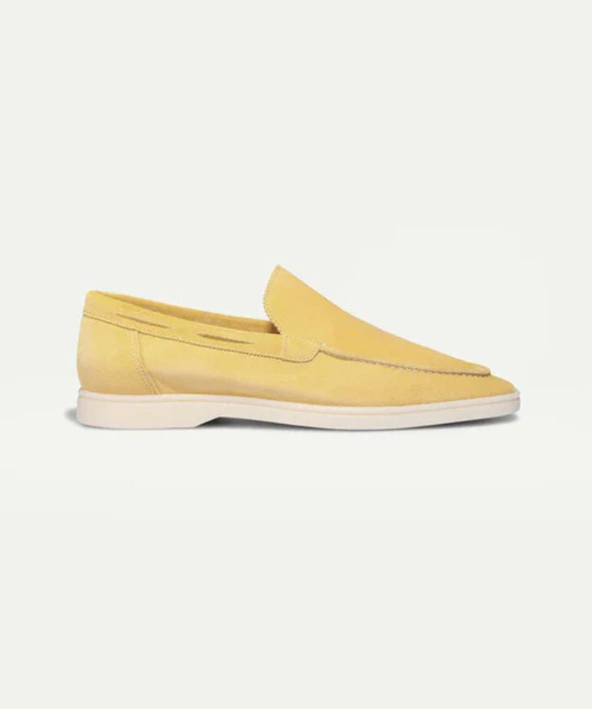 Egzotik Süet Loafer - Narenciye Sarısı Erkek Slip-On Ayakkabı