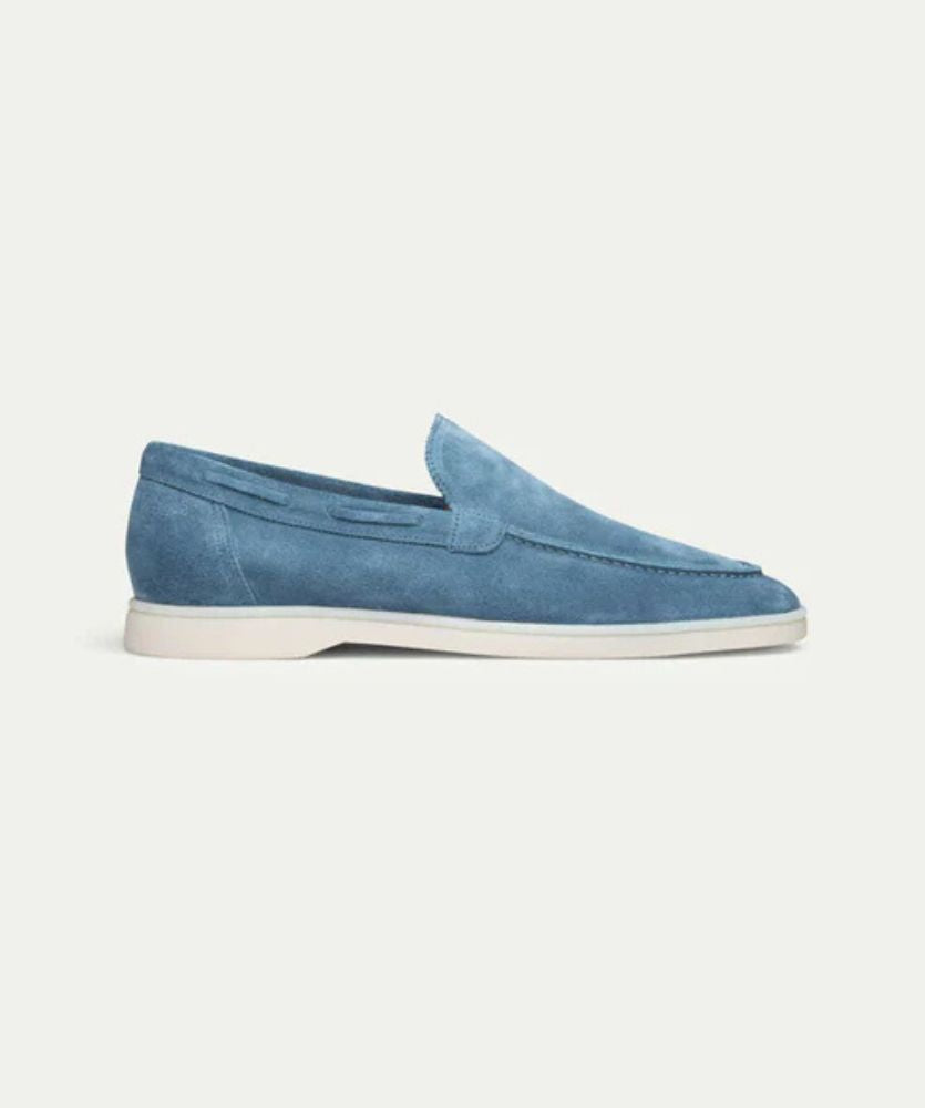 Premium Süet Loafer - Okyanus Mavisi