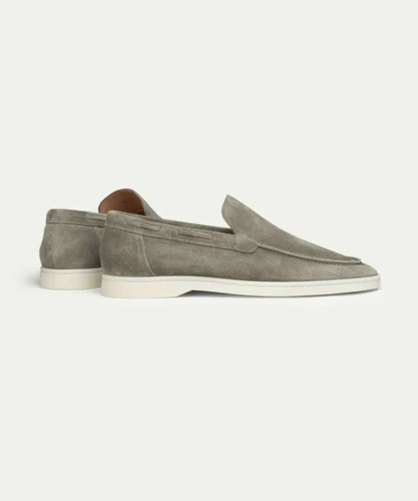 Premium Süet Loafer - Zeytin Yeşili